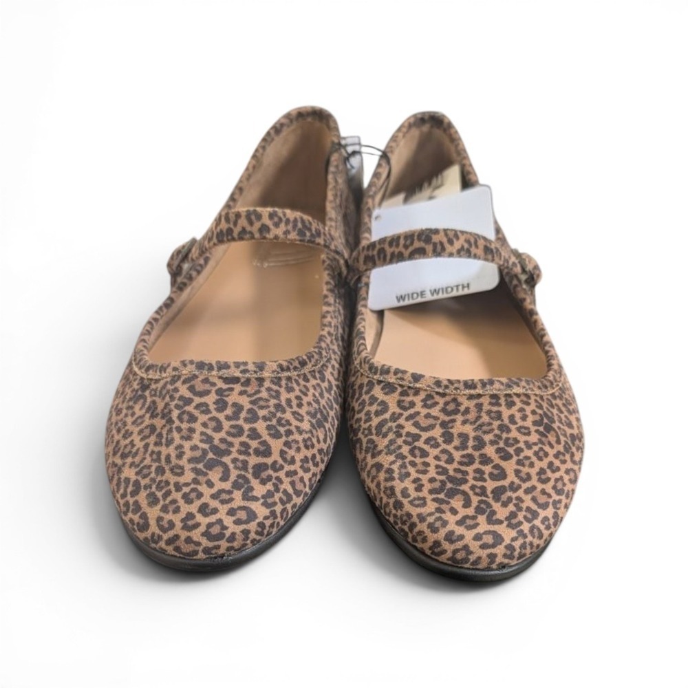 Aerosoles Baylee Leopard Mary Jane Flats 12W Wide Comfort - Picture 7 of 8